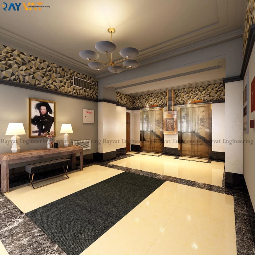 3D Interior of Lobby New York
